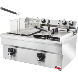 10+10 Lt Double Electrical Fryer Pro With Tap