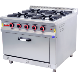 4 Burner Gas Cooker with Oven (With Safety Valve)