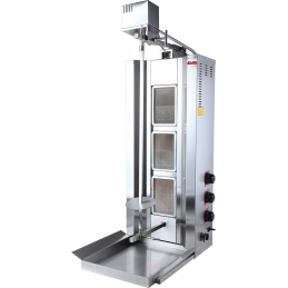 Gas Shawarma Machine (Motor on Top - 3 Heaters) - With Safety Valve
