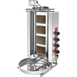 Gas Shawarma Machine (Motor on Top - 4 Heaters) - With Safety Valve