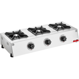 3 Burner Counter Top Cooker with Gas (With Safety Valve)