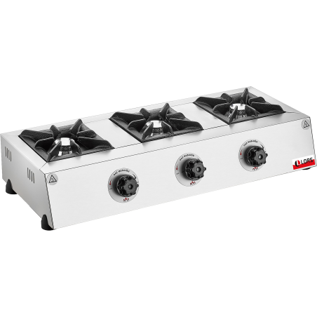 3 Burner Counter Top Cooker with Gas (With Safety Valve)