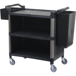 Plastic Service Trolley, 3 Tiers Covered